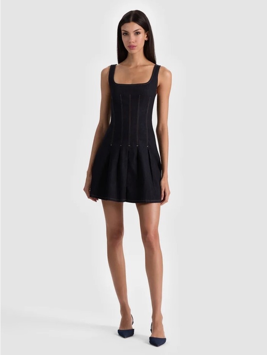 Alice + Olivia Dresses & Skirts - Alice + Olivia Square-Neck HOLLIS DENIM MINI DRESS